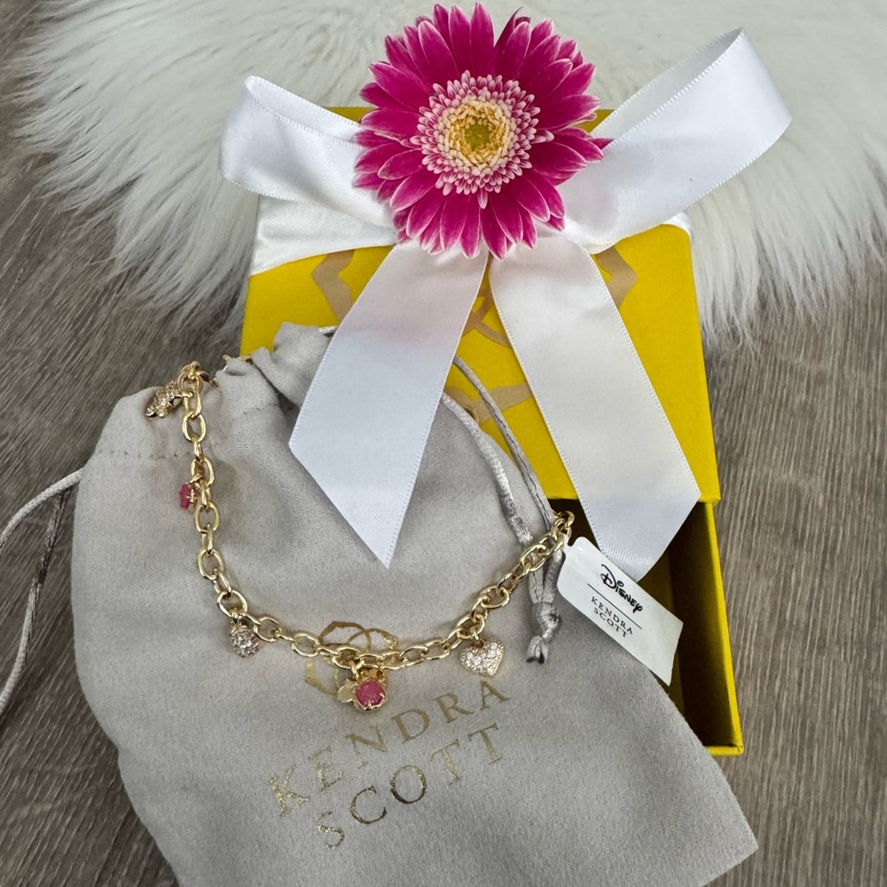 🖤🩷 Disney | Kendra Scott Gold Mickey Mouse and Minnie Mouse Charm Bracelet
